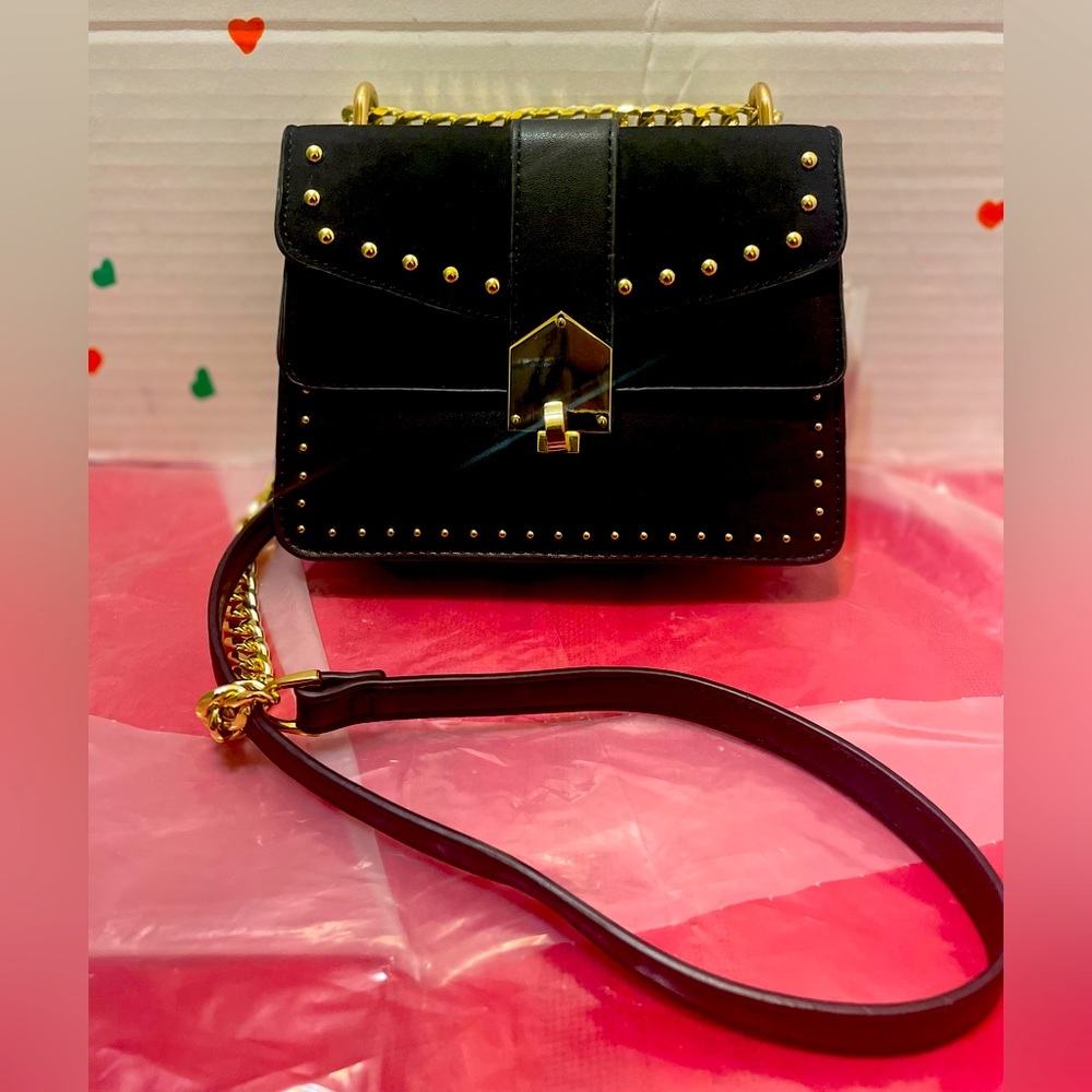 Nwt Nordstrom black suede and leather goldstone crossbody bag